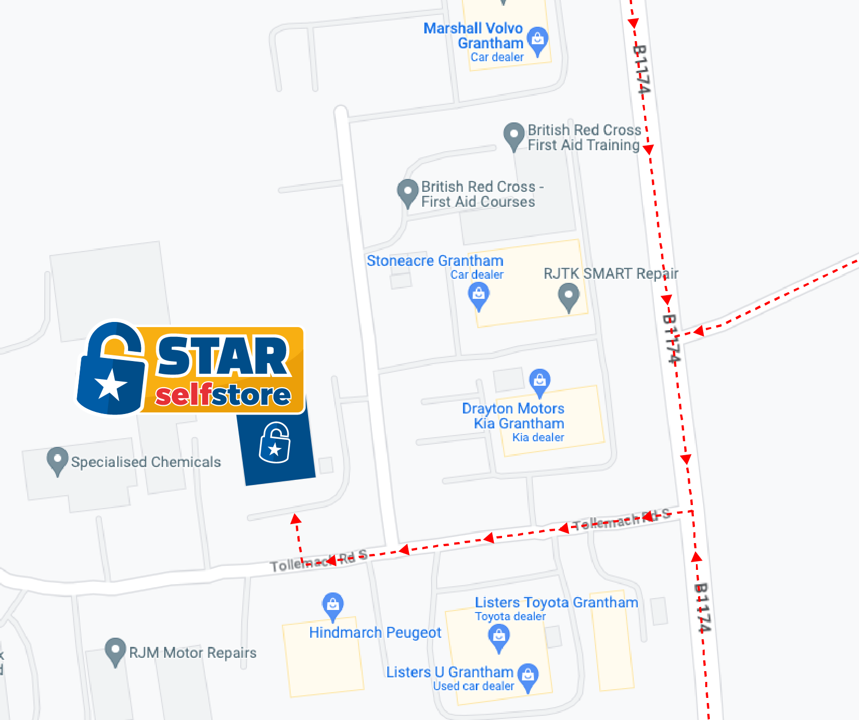 Star Self Store Map